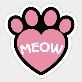 Meow heart Sticker
